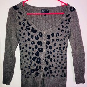 Grey & Navy Blue Cardigan- American Eagle